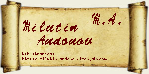 Milutin Andonov vizit kartica